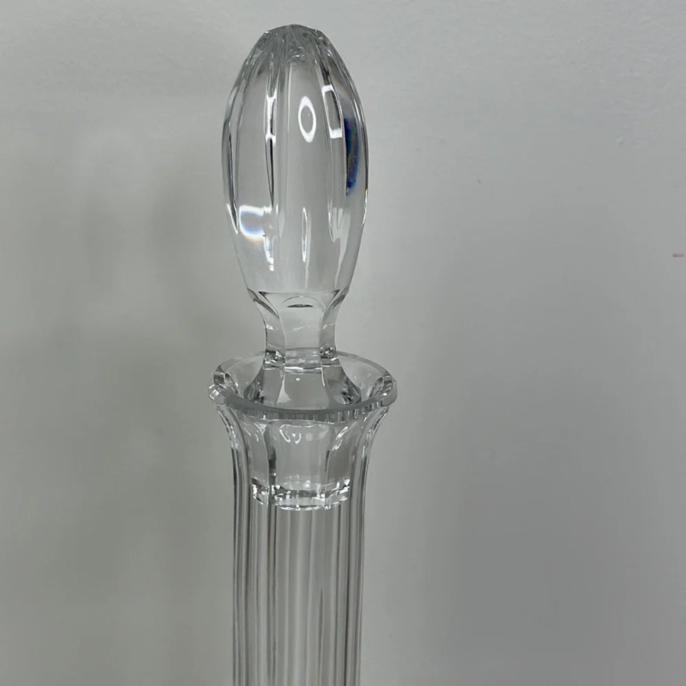 Clear Cut Glass Decanter with Stopper 15 inchesTall